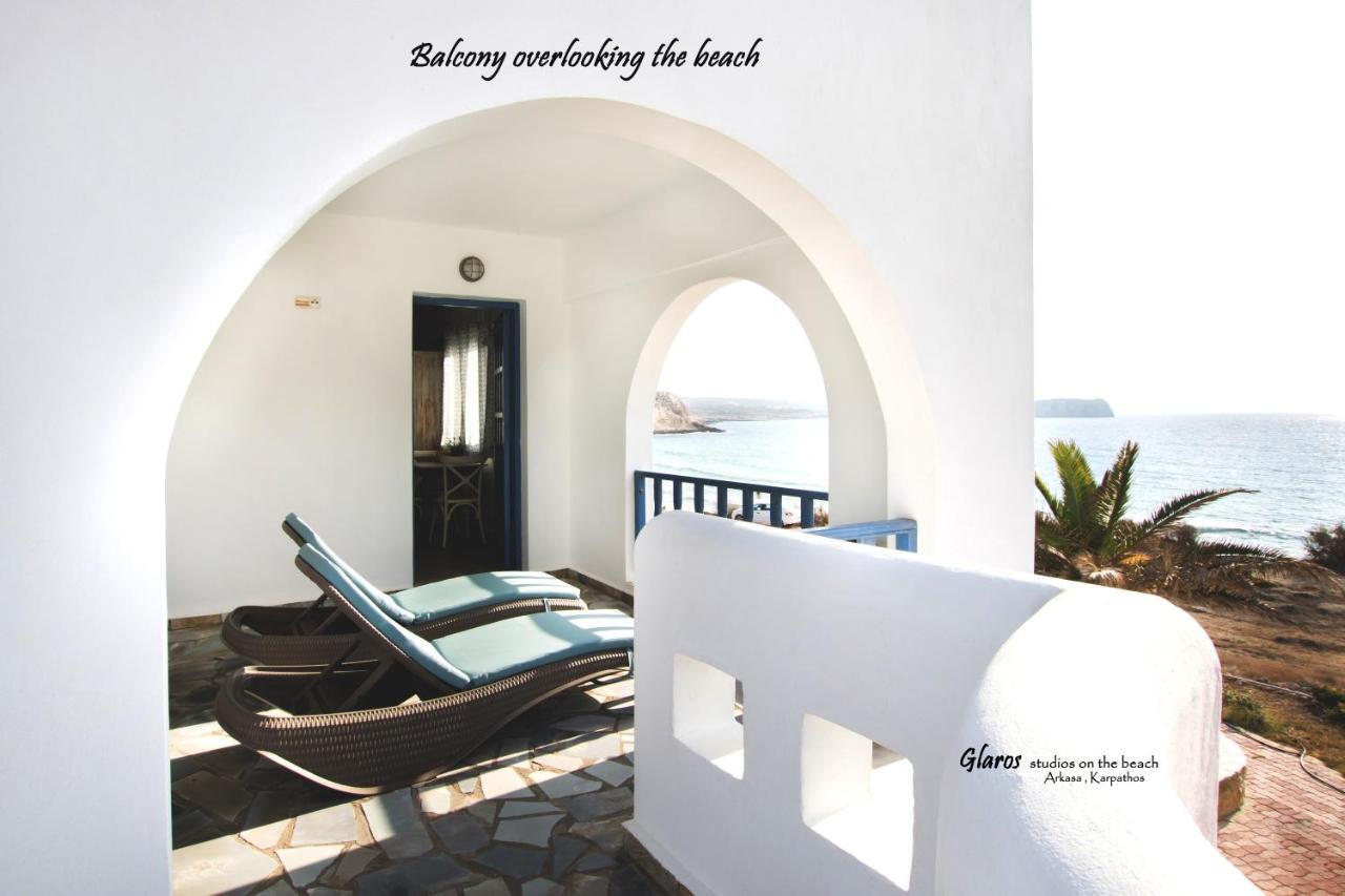 Glaros Luxury Studio On The Beach Apartment อาร์คาซา ภายนอก รูปภาพ