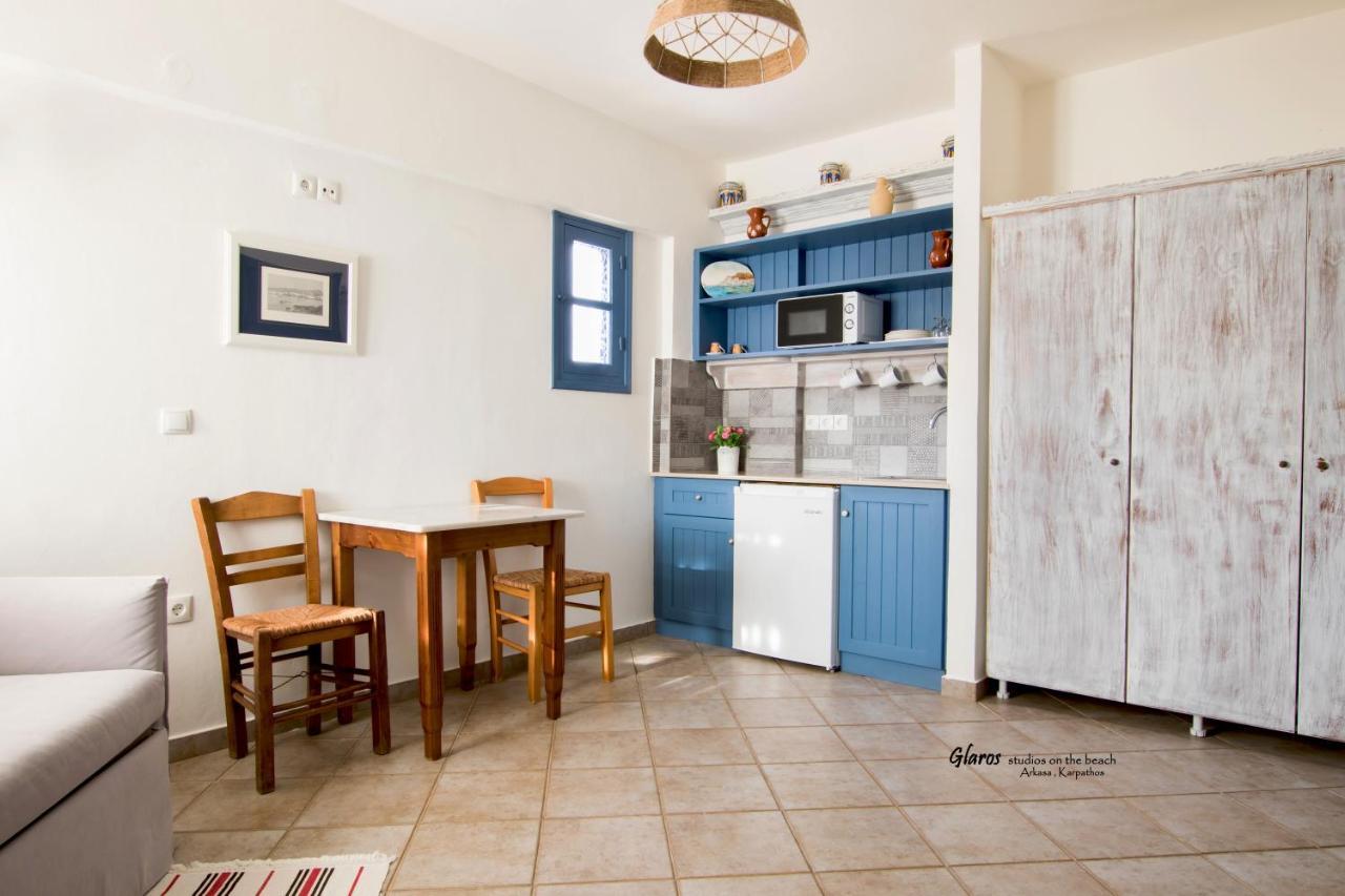 Glaros Luxury Studio On The Beach Apartment อาร์คาซา ภายนอก รูปภาพ