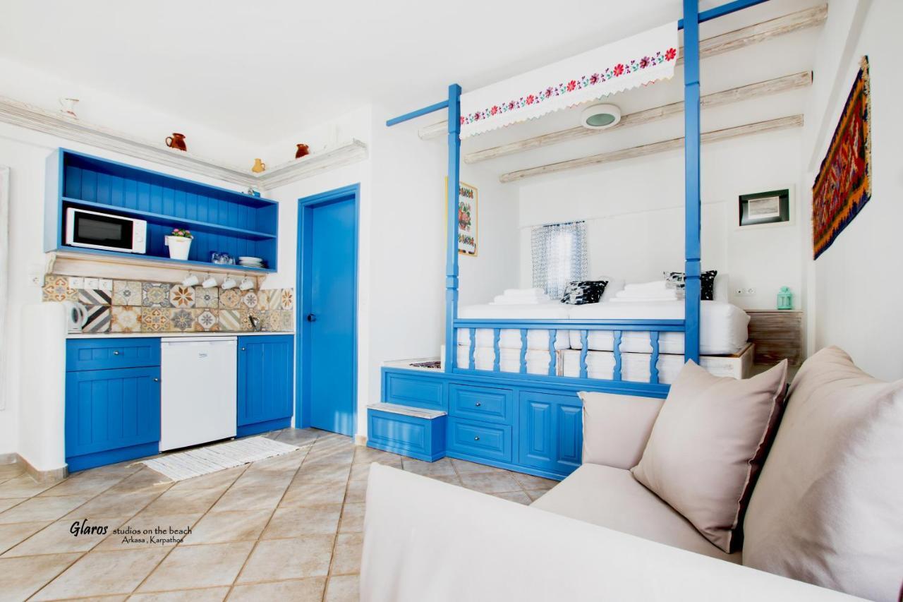 Glaros Luxury Studio On The Beach Apartment อาร์คาซา ภายนอก รูปภาพ
