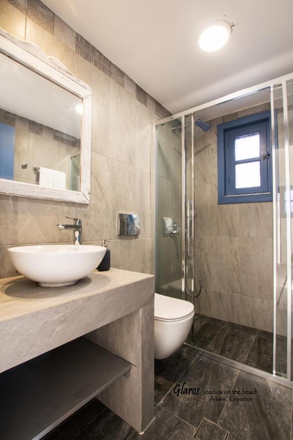 Glaros Luxury Studio On The Beach Apartment อาร์คาซา ภายนอก รูปภาพ