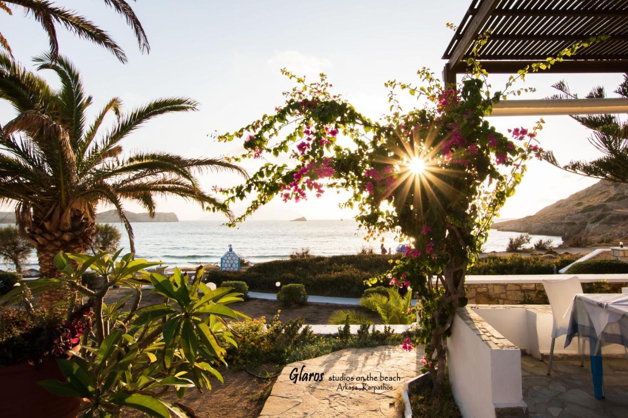 Glaros Luxury Studio On The Beach Apartment อาร์คาซา ภายนอก รูปภาพ