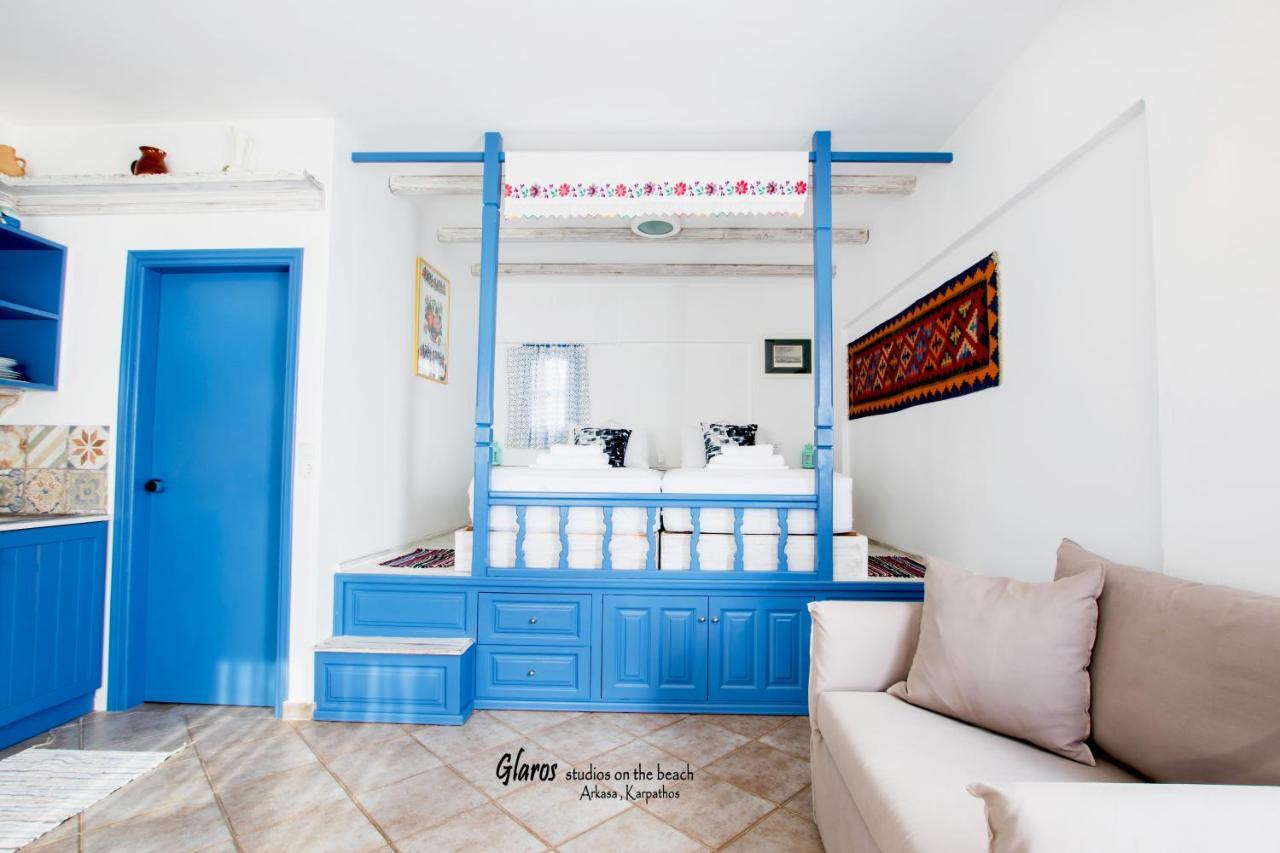 Glaros Luxury Studio On The Beach Apartment อาร์คาซา ภายนอก รูปภาพ